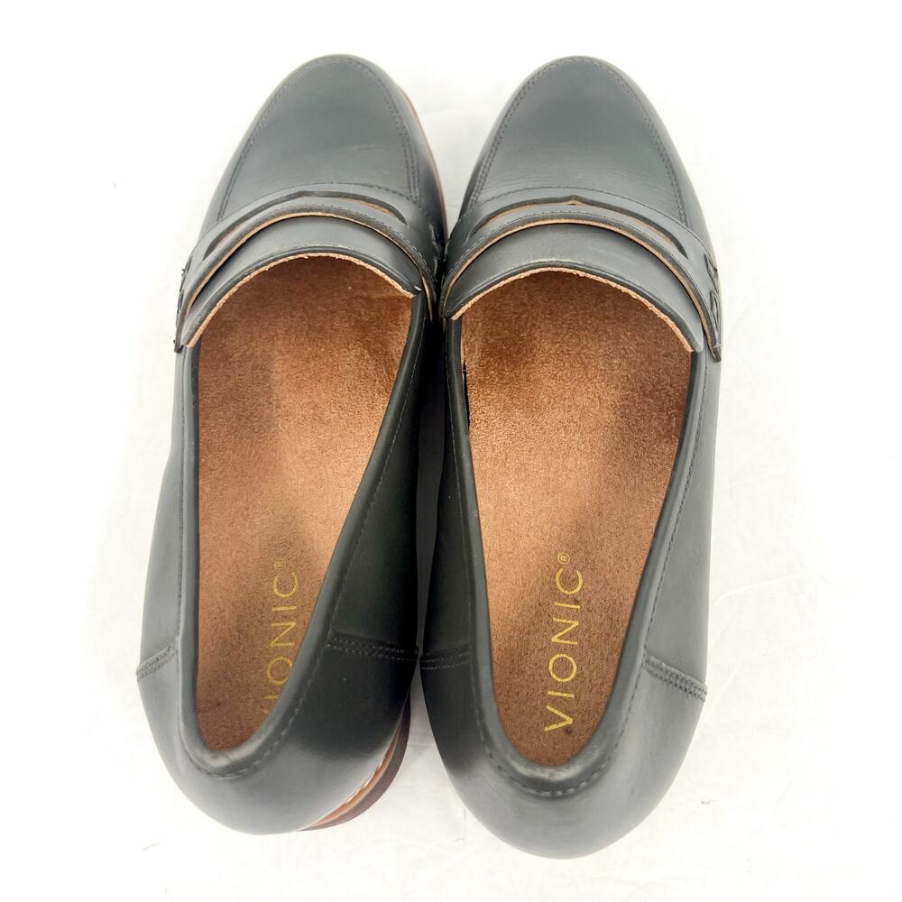 Vionic Womens Cheryl ll Loafers US 8.5 M EU 39 Dark Olive Green Leather NWOB - Picture 9 of 12